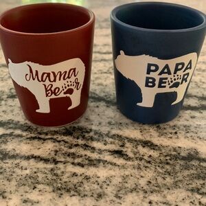 Set of two shot glasses, mama bear and papa bear